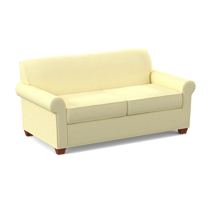 Finn Rolled Arm Sofa with Reversible Cushions, BM Cherry, Antic Shell, 34" H x 75" W x 36" D
