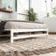 Blanc - Grand lit en pin massif noyer avec tiroir de rangement et charge, pour chambre d'amis dans un petit bureau à domicile, station de charge, bureau