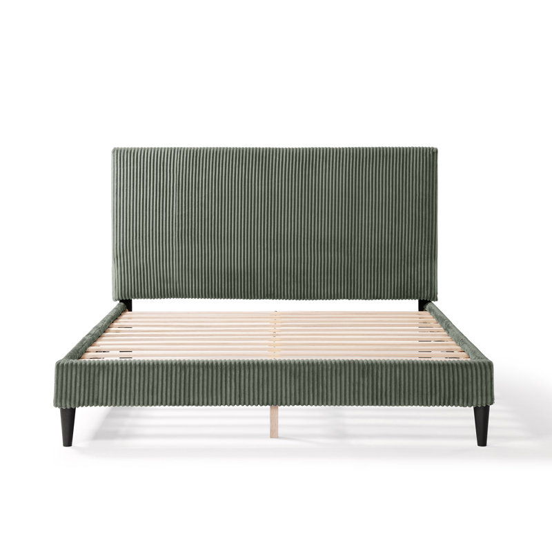 Lit plateforme tapissier Biral, Vert