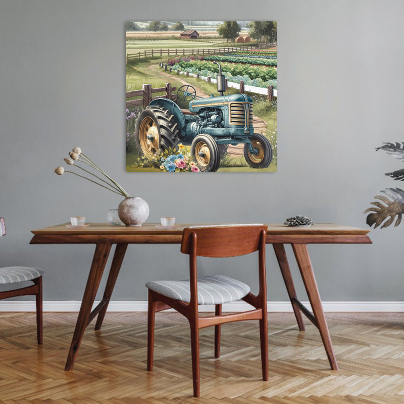 Art floral jardin bleu, H 32 po x l 32 po