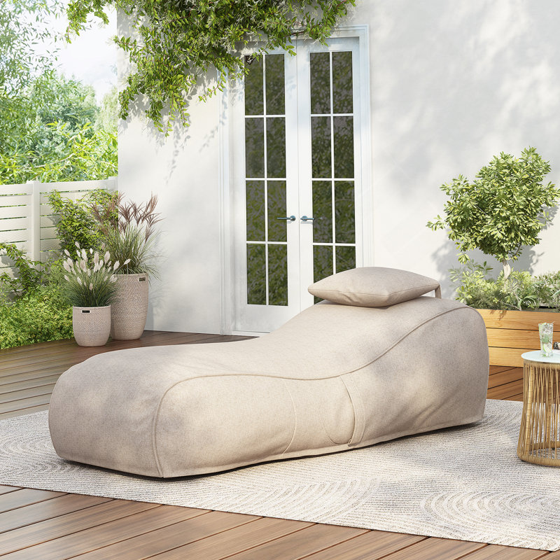 Fauteuil à billes d'extérieur, beige foncé