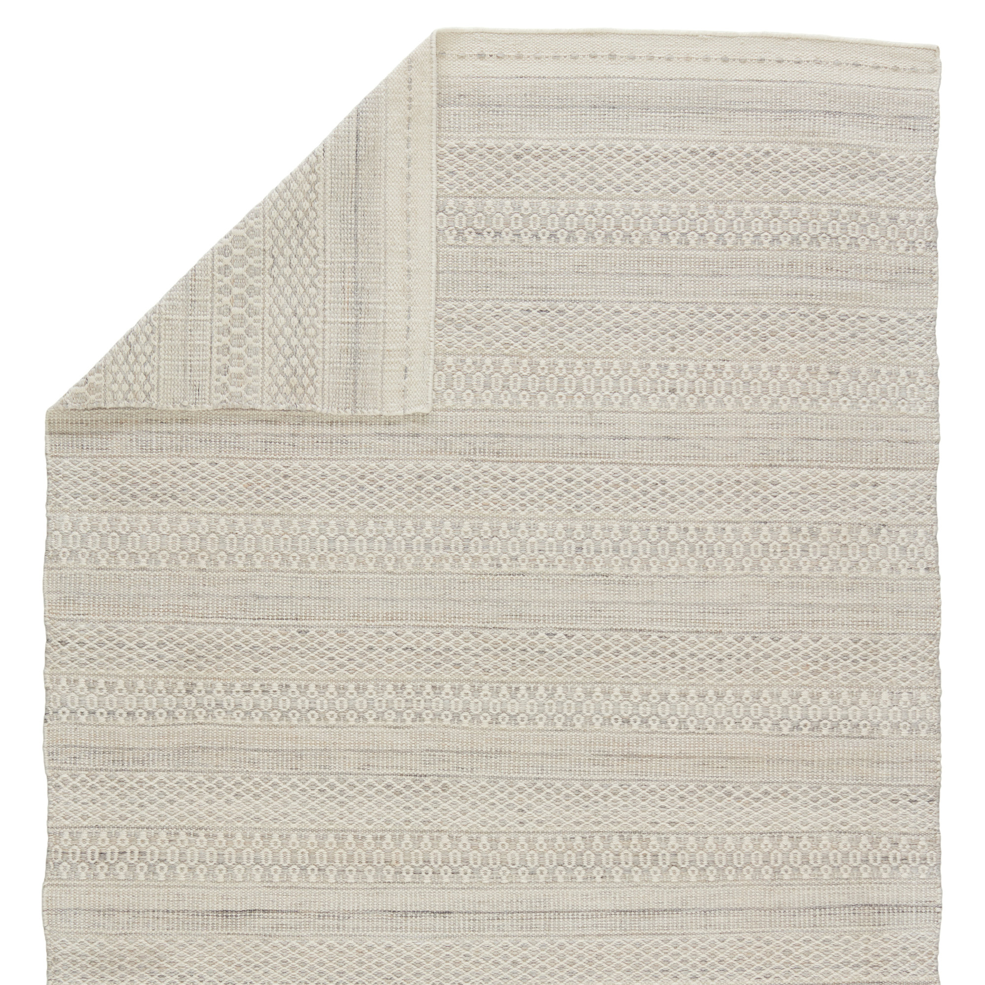 Gingham Handmade Performance Cream Indoor/Outdoor Rug, Rectangle 2' x 3'