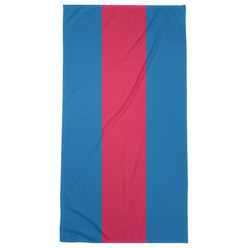 Cotton Blend Lightweight Bath Towel, Blue/Red/Blue