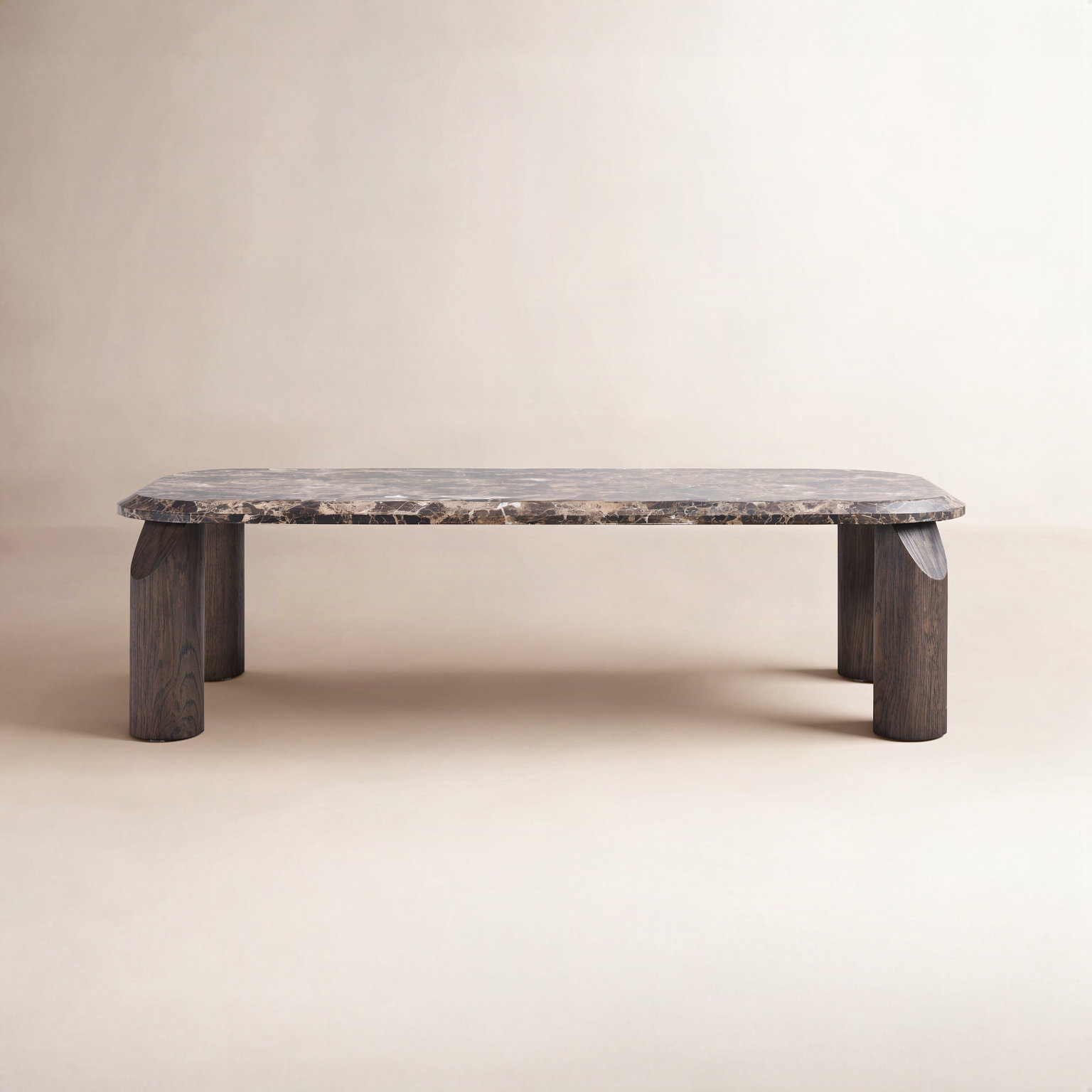 Vienna Single Coffee Table, Dark Emperador, Brown