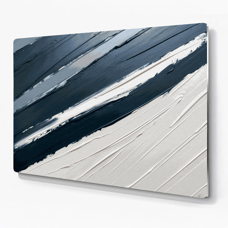 Art mural horizontal rayé horizontal gris ardoise, H 11 po x l 14 po