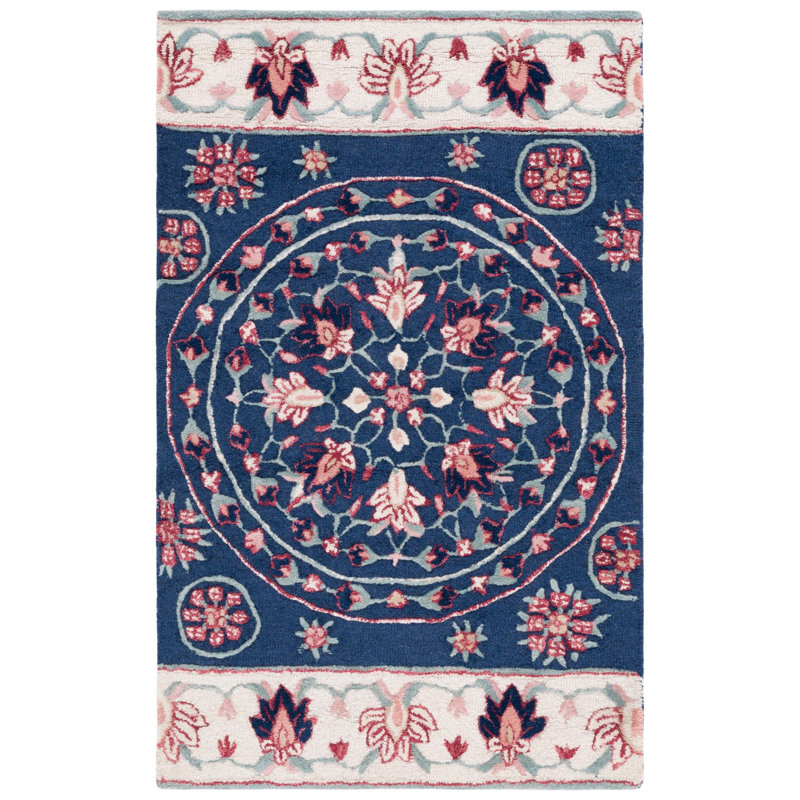 Cylie Hand Tufted Wool Floral Rug, Rectangle 3' x 5'