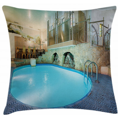 Indoor / Outdoor Damask 36" Throw Pillow Cover