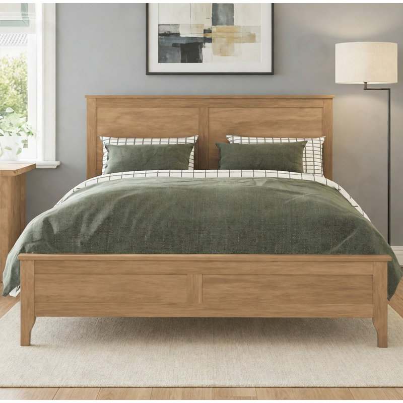 Platform Bed with Sturdy Wooden Slats, Full, Brown