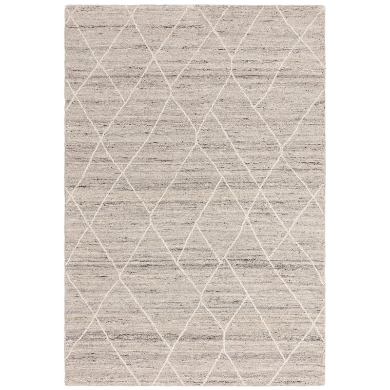 Besi Moroccan Hand Woven Area Rug, Grey, Rectangle 200 x 290cm