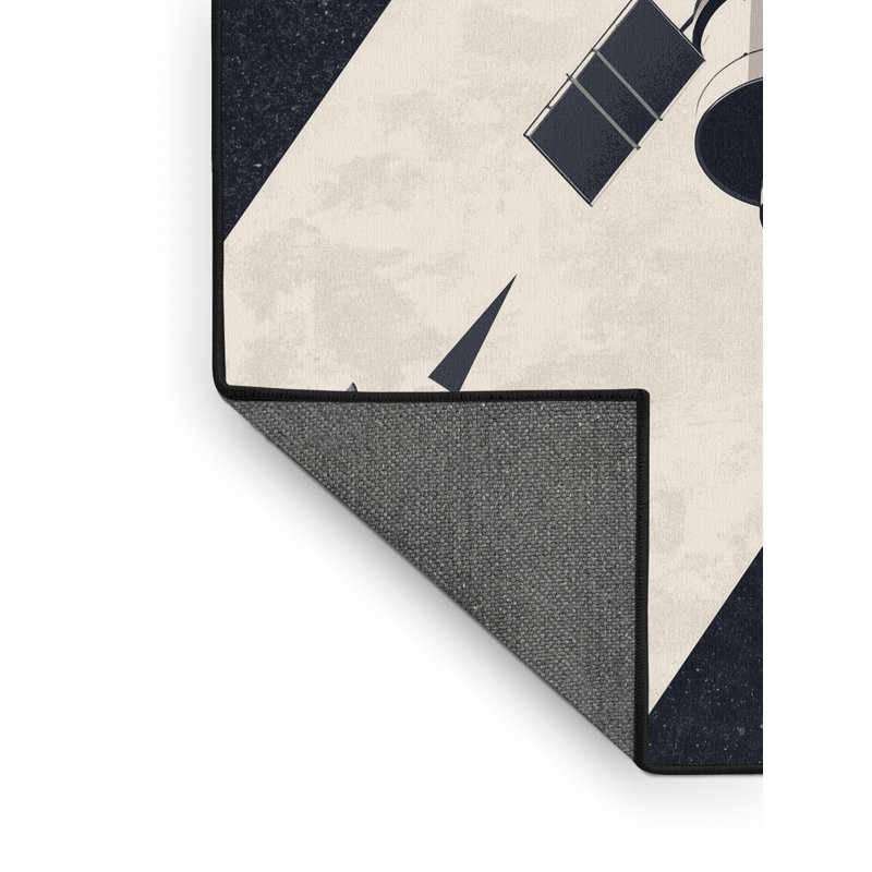 Tapis gris doux et moelleux à motif géométrique moderne à motif de station spatiale Eddleman, 8 x 12