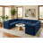 Enso Velvet U-Shaped Sectional Reversible-2054394216
