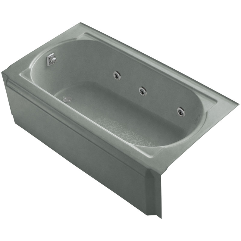Memoirs Alcove 60" x 33.75" Whirpool Bathtub, Basalt