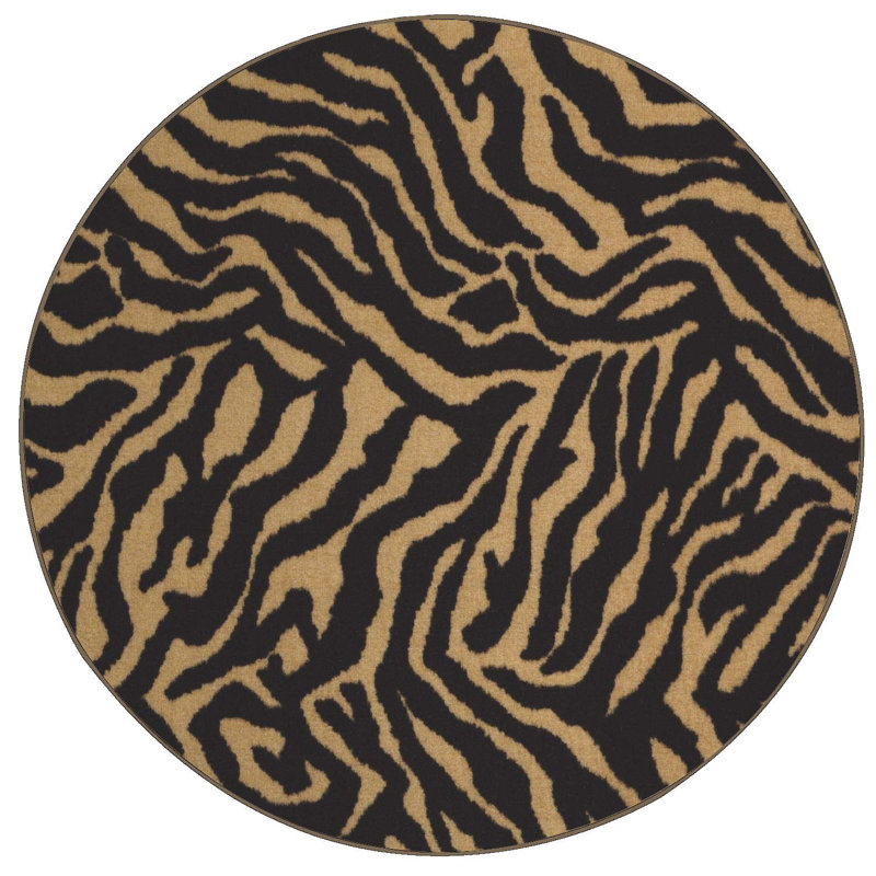 Jailinne Animal Print Indoor Rug, Round  12'