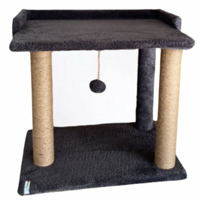 Cozy Cat Bed with 100% Welsoft Fabric, Anthracite Color, 19.7 x 18.9 x 13.8 inches | Soft and Warm Design for Ultimate Comfort | Perfect for Cats of All Sizes, Stylish Addition to Your Pet's Space