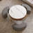 Modern Lift-Top Round Coffee Table With Hidden Storage And Sintered Stone Top, 3 Upholstered Nesting Ottomans, Center Table