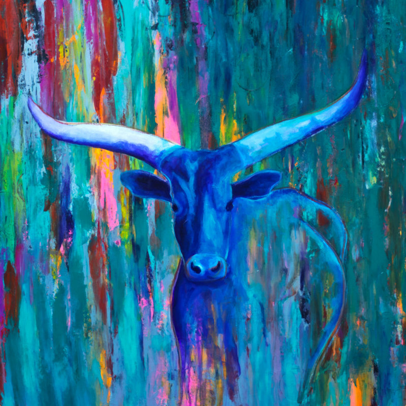 Longhorn Blues, H 12 po x l 12 po