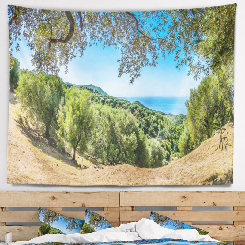 Paysage, côte du Cilentan, Campanie, Italie, tapisserie, H 78 po x l 92 po