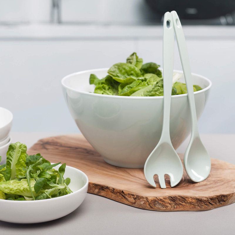 Melamine Salad Bowl and Server Set, Sage Green