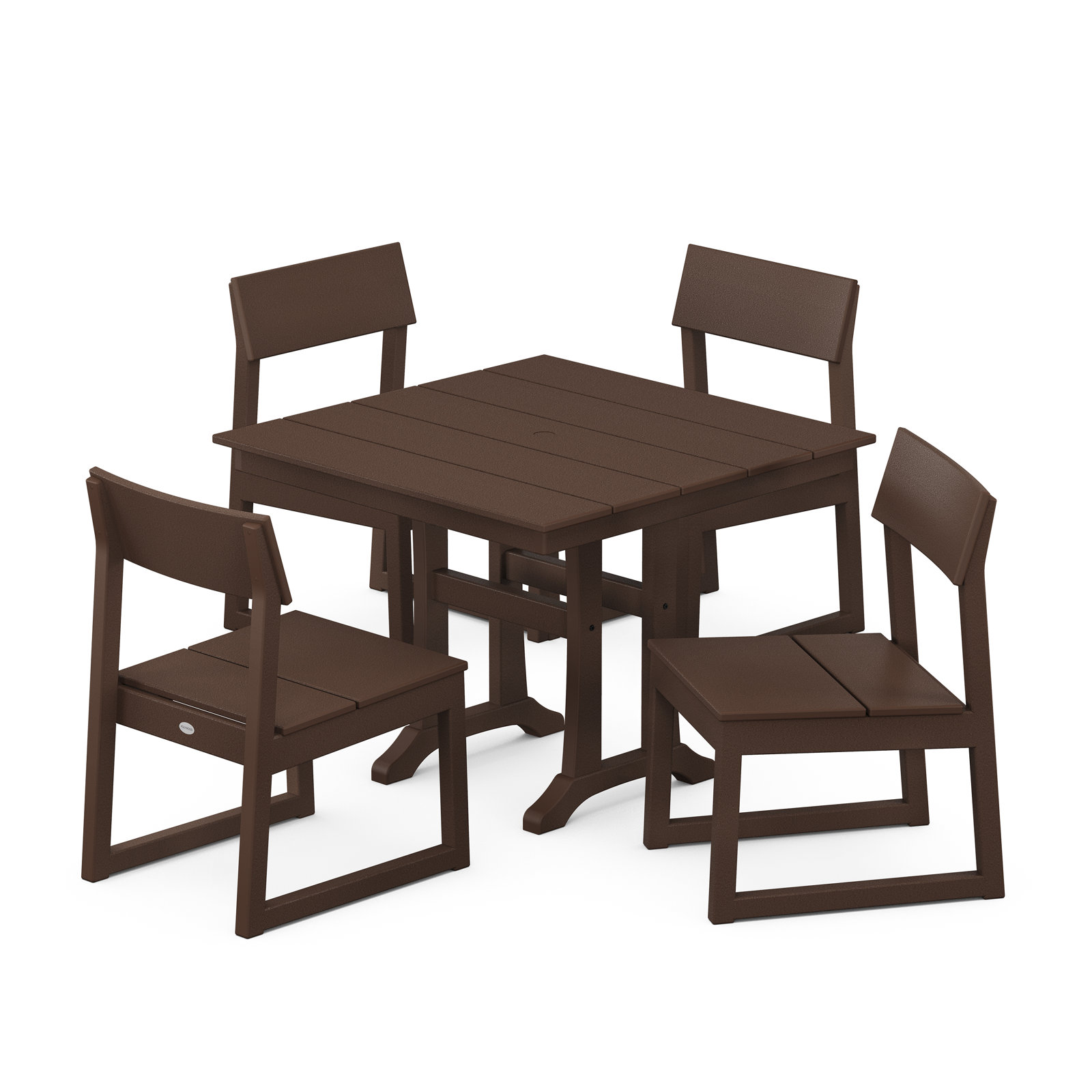 POLYWOOD® Edge 38" Patio Dining Set, Mahogany
