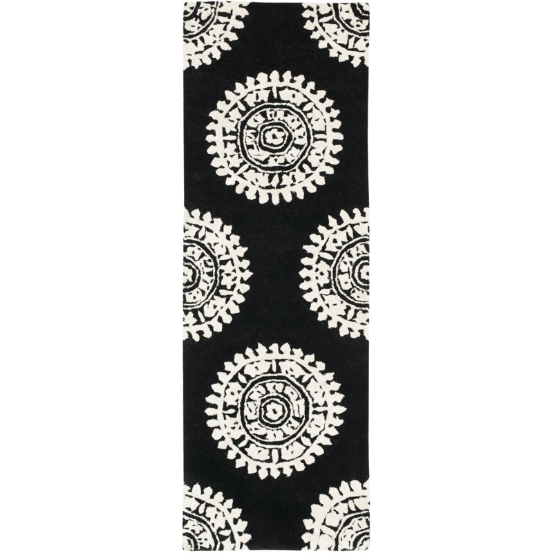 Candelo Hand Tufted Wool & Viscose Pile Floral Rug, Runner 2'6" x 8'