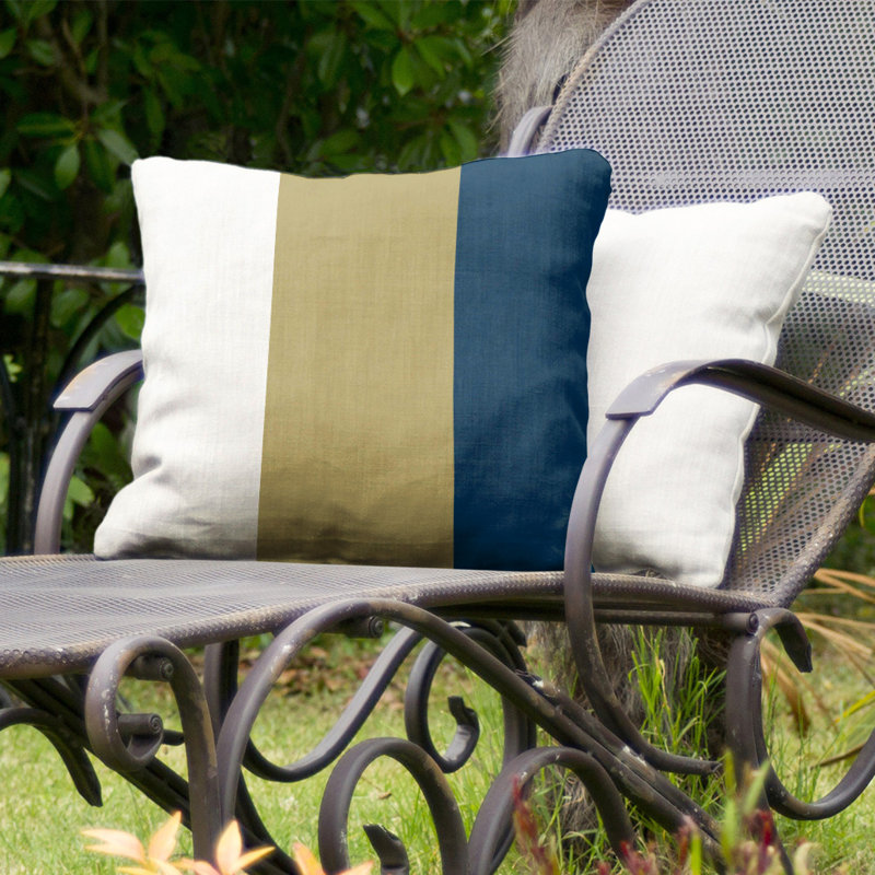Coussin décoratif intérieur / extérieur Florida, H 16 po x l 16 po, Bleu / Orange