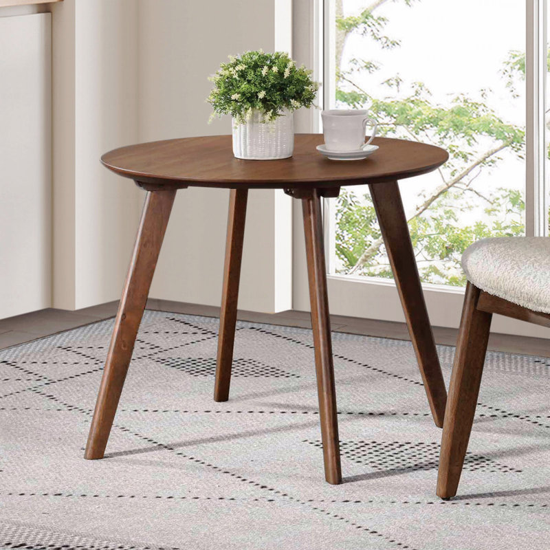 Table d'appoint ronde Mid-Century avec pieds fuselés
