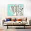 Art mural abstrait printemps été bleu clair clair sur fond gris primitif floral 1-505720888