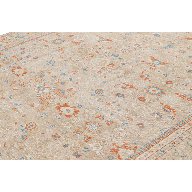 Rug & Kilim’S Oushak Style Rug In Beige And Orange With Floral Patterns