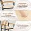 Ensemble de 7 ensembles de salle à manger de patio en bois d'acacia avec coussins de siège moelleux pour l'extérieur