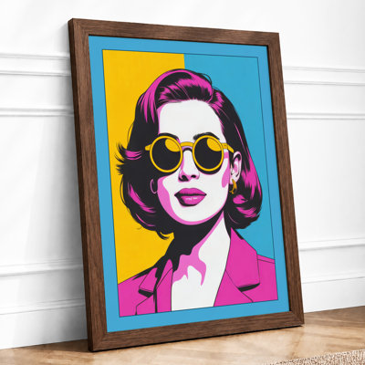 Woman in Sunglasses Modern - Framed Print