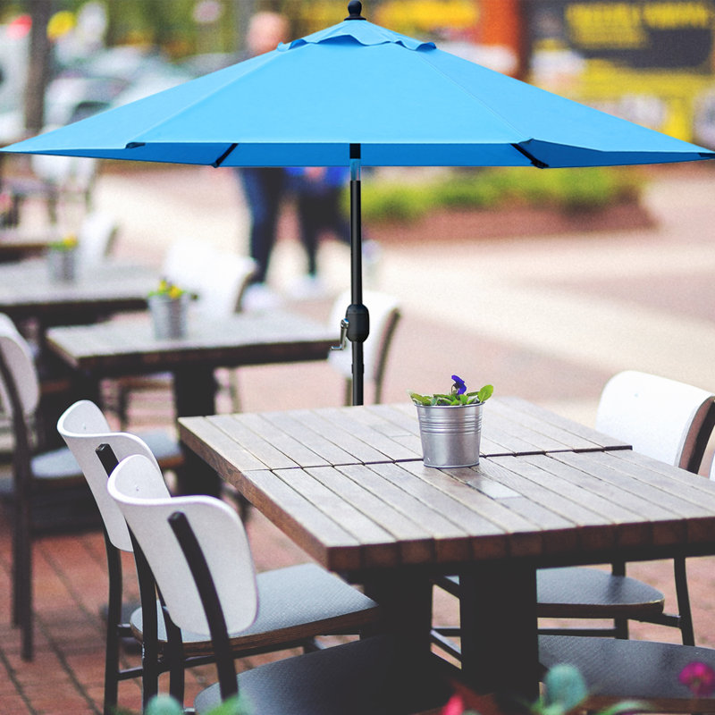 Parasol de marché inclinable 90 po Keiwarren, Bleu