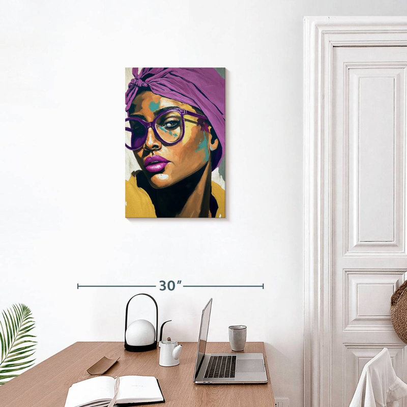 Leisha en turban mauve, H 24 po x l 16 po