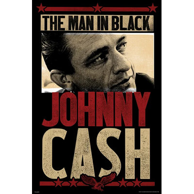  Officiellement sous licence Johnny Cash - «Man In Black», affiche d'art 24 x 36 po - reproduction décorative - papier affiche - prêt à encadrer