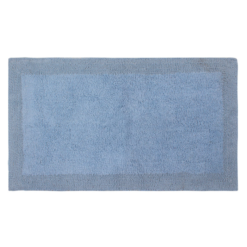 Tapis de bain réversible de couleur unie BRUSS, Bleu, L 21 po x L 34 po
