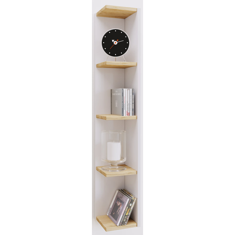 Seben 97cm H x 15cm W Standard Bookcase, White