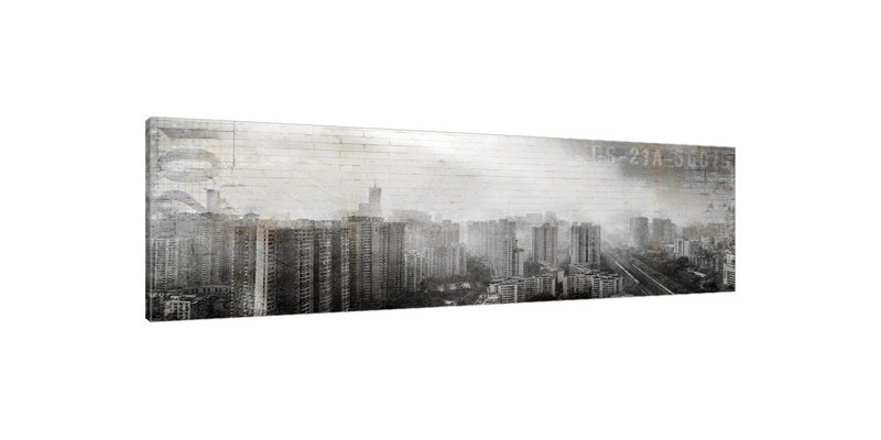 Urban Day 1 Piece Wrapped Canvas Panoramic Wall Art, 41cm H x 122cm W x 4cm D