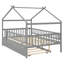 Full Size Wooden House Bed with Trundle-1211326342-1211326349