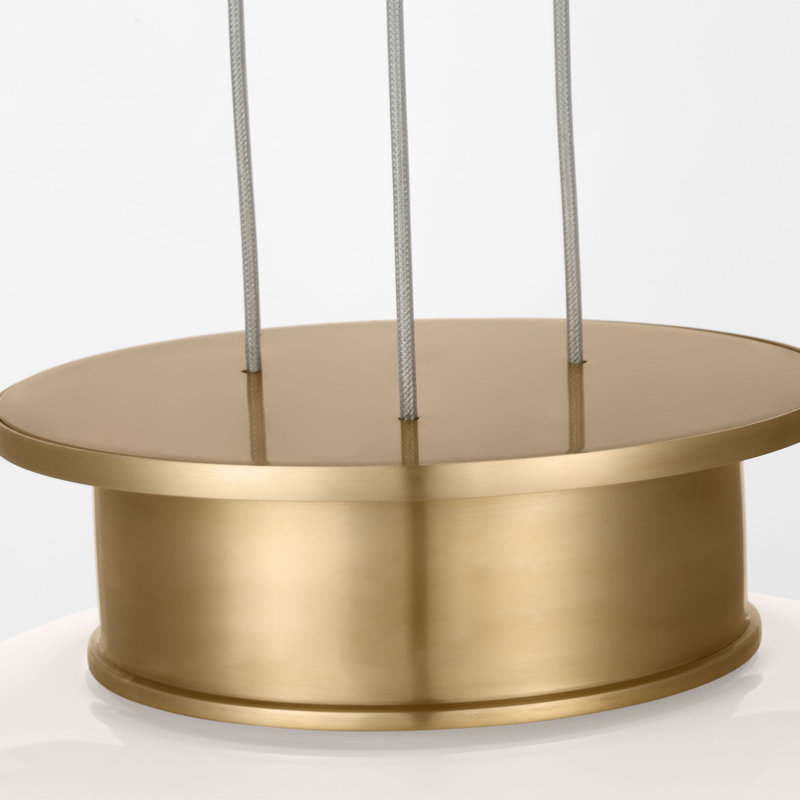 Vetro 1 - Light LED Pendant, Hand Rubbed Antique Brass