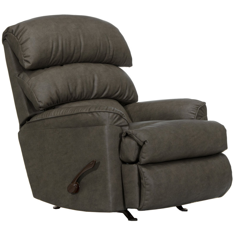 Montello Chaise Rocker Recliner In Nanobionic Fabric, Gray