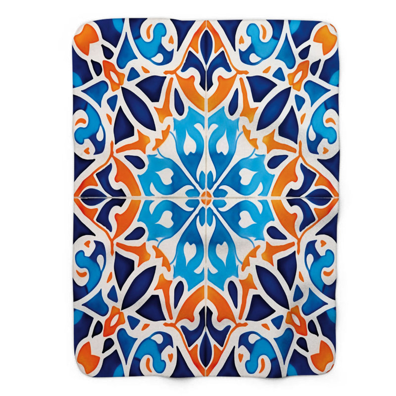 Moroccan Delight - couverture de qualité supérieure 1 pièce, Lit simple