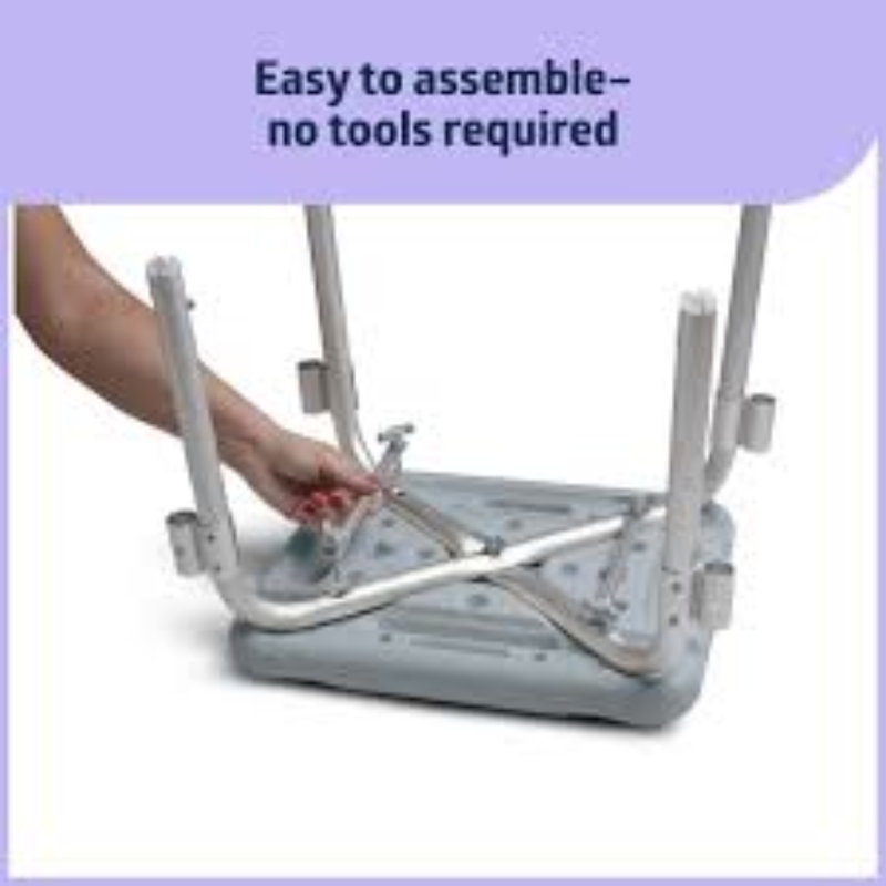 Adjustable Gray Plastic Shower Chair with Arms