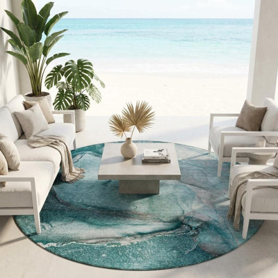 Tapis extérieur rond 8 pi