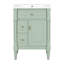 Meuble-lavabo autoportant de 61 cm (24 pouces) avec lavabo en céramique, tiroirs astucieux, lavabo intégré, tiroir rabattable et tablette intérieure réglable.