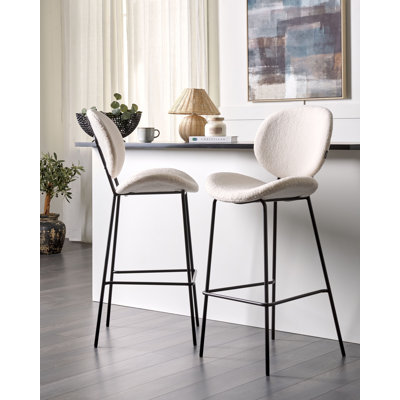 Luana Upholstered Counter Stool with Metal Frame