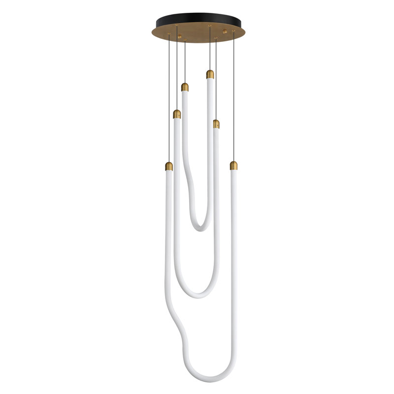 Luminaire suspendu à lumières multiples Soleil, Laiton vieilli naturel, 3, H 29,25 po x l 13 po x P 13 po