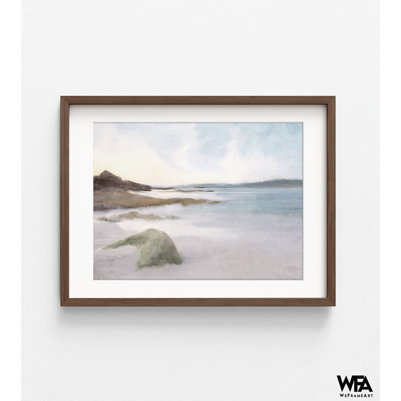 «Quiet Beach» par Ann Bailey, décor mural de restaurant bord de mer, petite auberge de jeunesse, décor de maison tropicale, impression d'art de bureau d'été