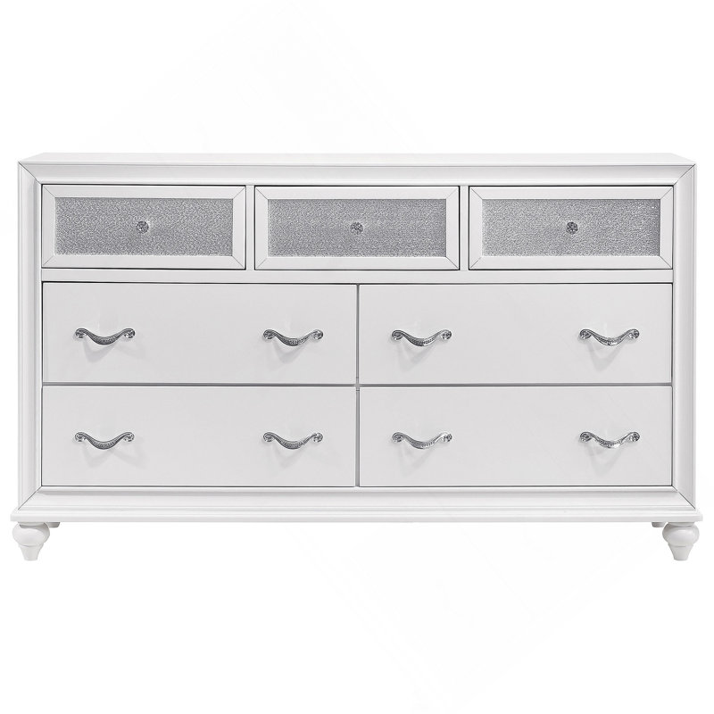 Commode blanche à 7 tiroirs
