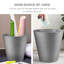 Danniell PK2 Plastic Waste Paper Bin 6L Round Waste Basket Trash Can Lightweight Rubbish Bin (Grey)