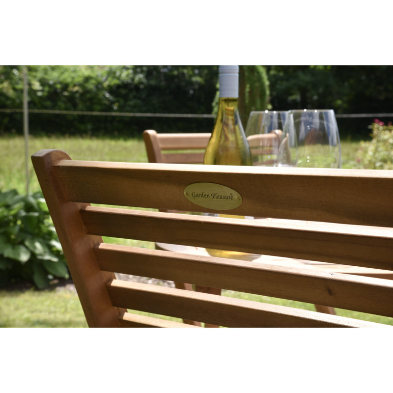Merito 2 - Person Acacia Wood Patio Dining Set with Round Table