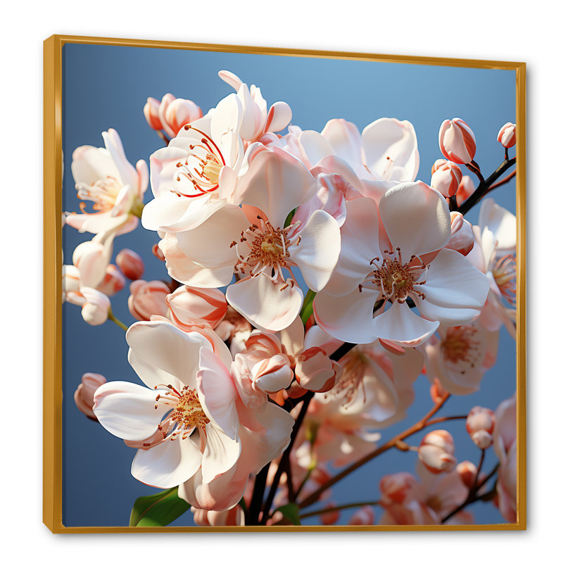 Photographie d'orchidées blanches III, H 30 po x l 30 po x P 1 po, Cadre flottant doré